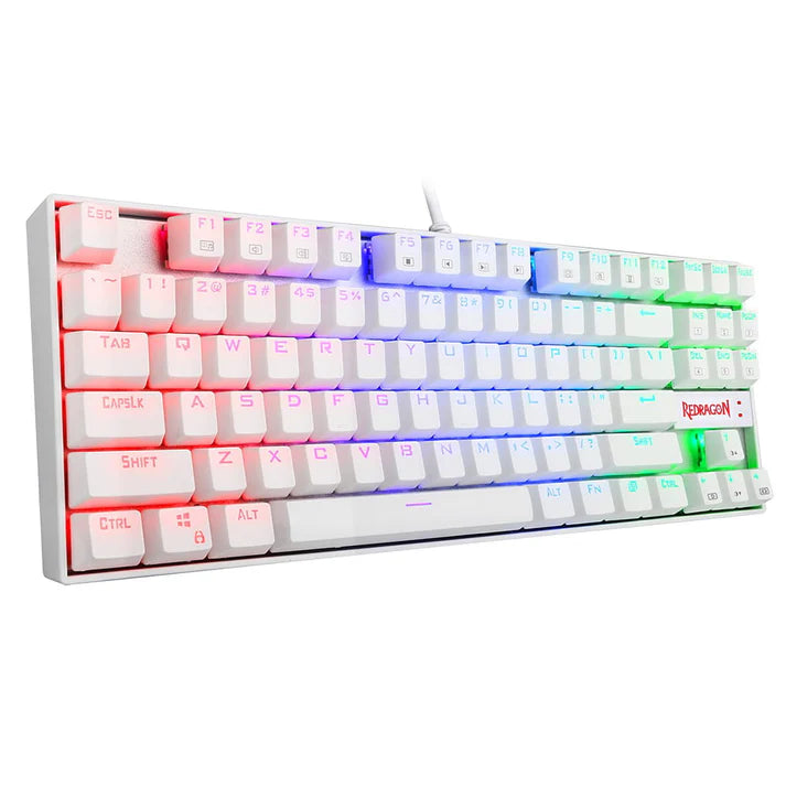 Redragon Kumara White RGB Mechanical Gaming Keyboard – Compact, Durable, and Stylish | Best Price in Pakistan – Daddu Charger