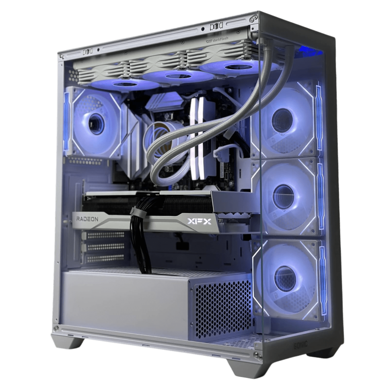 Sonic EL2 White Gaming Case Price in Pakistan | RGB Tempered Glass ATX Case | Daddu Charger Gaming Store