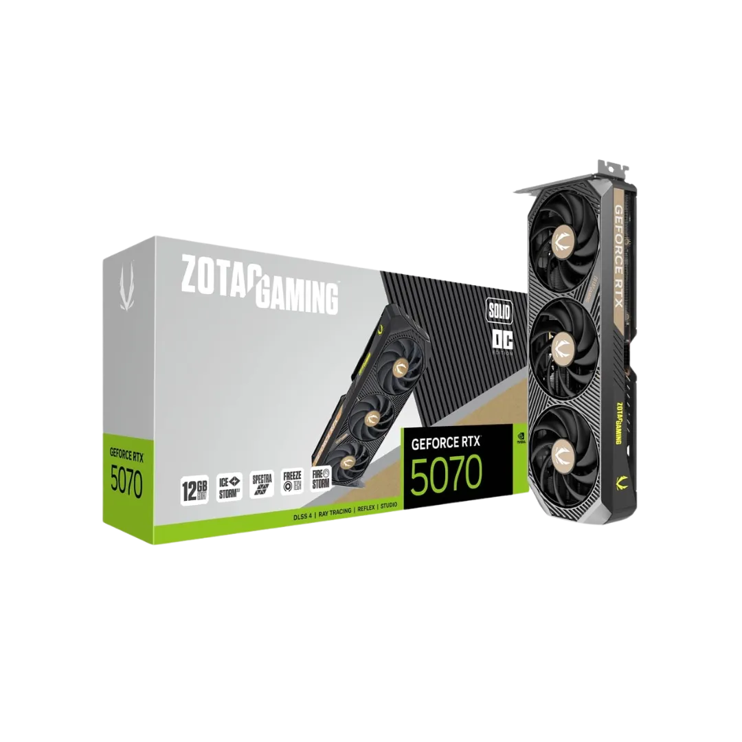 ZOTAC GeForce RTX 5070 SOLID OC New Graphics Card – Best Price in Pakistan | Daddu Charger Gaming Store