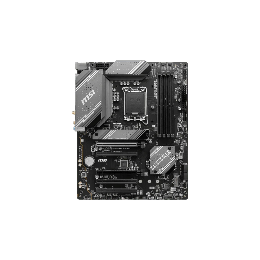 MSI B760 GAMING PLUS WiFi Motherboard – Intel LGA 1700, B760 Chipset, DDR5 6800+ (OC), WiFi 6E & 2.5G LAN