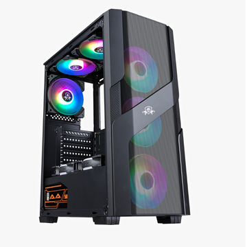 AA-Tiger NOVA Gaming PC Case – Micro-ATX, 3 Steel RGB Fans, High Airflow Design, Sleek Black Chassis
