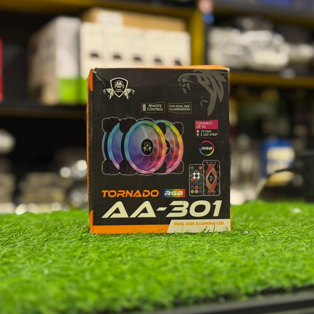 AA-Tiger AA-301 White 6-Pin ARGB Infinity Fans – Ultra-Bright Dual-Ring Lighting & High Airflow Cooling