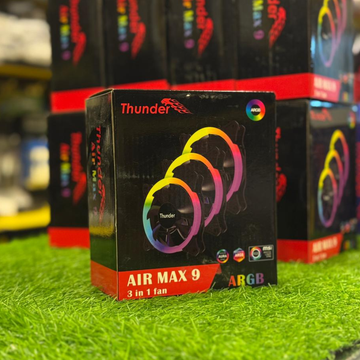 Thunder Air Max 9-Ring ARGB Fans with 10-Fan 6-Pin ARGB Controller – High Airflow Infinity Cooling Kit