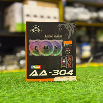 AA-Tiger 304 White ARGB Double-Ring Fan Kit – High Airflow 120mm RGB Fans for Gaming PC