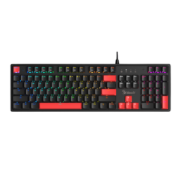Bloody S520N Mechanical RGB Gaming Keyboard Fire Black – BLMS Red Plus Switch, Full-Size, RGB Backlit