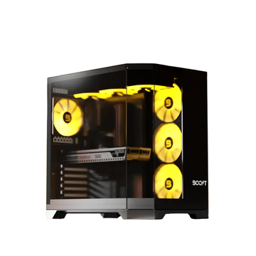 Boost Enclosure Elite Series X100 – Premium Gaming PC Case with 7 Pre-Installed ARGB Fans