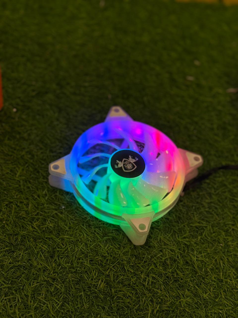 AA-Tiger 304 White ARGB Double-Ring Fan Kit – High Airflow 120mm RGB Fans for Gaming PC