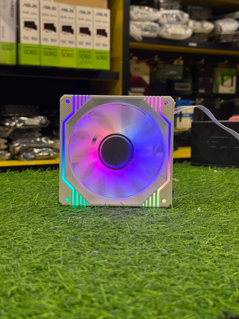 AA-Tiger AA-301 White 6-Pin ARGB Infinity Fans – Ultra-Bright Dual-Ring Lighting & High Airflow Cooling