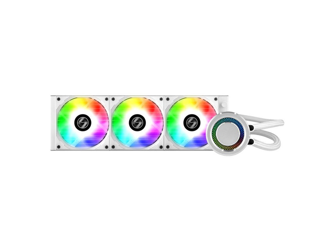 LIAN LI Galahad 360 White – 360mm RGB Liquid CPU Cooler, High-Performance Water Cooling, GA-360