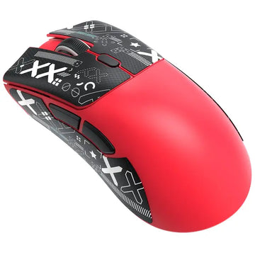 ATTACK SHARK R1 Wireless Gaming Mouse – Red, Tri-Mode, 18,000 DPI Optical Sensor, 55g Lightweight, BT 5.2