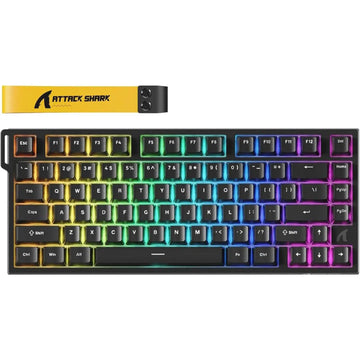 Attack Shark R82 HE Rapid Trigger Wired Mechanical Gaming Keyboard – TKL, Hall Effect Magnetic Switches, 8K Polling, 0.005mm RT Accuracy, 256K Scan Rate, NKRO – Black