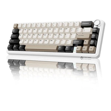 Attack Shark X66 Wireless Mechanical Gaming Keyboard White Cheese – Hot Swappable Strawberry Switch, 60% Gasket-Mounted, Tri-Mode