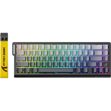 Attack Shark X68 HE 60% Wired Gaming Keyboard – Rapid Trigger, Adjustable Actuation, Hall Effect Magnetic Switches, 8KHz, PBT Keycaps, RGB – Black Gradient