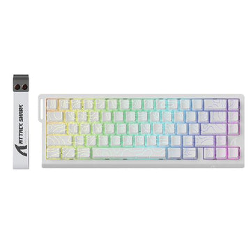 Attack Shark X68 HE 60% Wired Gaming Keyboard – Rapid Trigger, Adjustable Actuation, Hall Effect Magnetic Switches, 8KHz, PBT Keycaps, RGB – White Contour