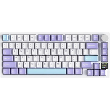 ATTACK SHARK X820 Ultra Wireless Mechanical Keyboard – Lavender Purple, TFT Smart Display, Knob, Tri-Mode, Hot-Swappable RGB Gaming Keyboard