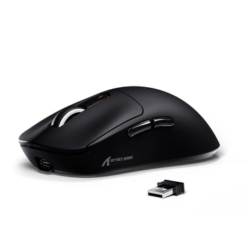 Attack Shark V5 8K Wireless Gaming Mouse Black – 42000 DPI, PAW3950 MAX, 55g Lightweight, Tri-Mode (Wired/BT/2.4G)