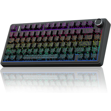 AULA F75 Wireless Mechanical Gaming Keyboard Black Contour – Star Vector Switch, RGB, 75% Layout, Tri-Mode Connectivity