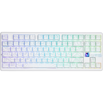 AULA F87 Pro V2 Wireless Mechanical Gaming Keyboard White Contour – Star Vector Switch, 80% Layout, RGB