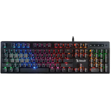 Bloody B500N Neon Mecha-Like Switch Gaming Keyboard – Black, US Layout, RGB Backlit
