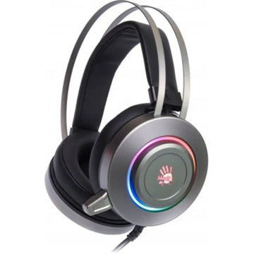 Bloody G521S Neon USB Gaming Headset Grey – Stereo Surround Sound, RGB Light