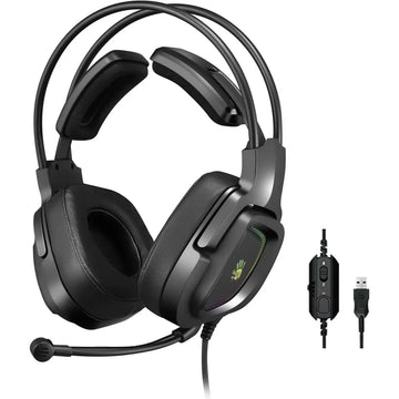 Bloody G575 Virtual 7.1 Surround Sound Gaming Headset – RGB Lighting, Detachable Mic, Black