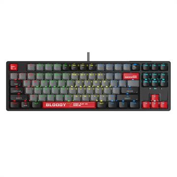Bloody S87 RGB BLMS TKL Mechanical Gaming Keyboard Energy Red – 75% Compact 87-Key, Red Switch, RGB Backlit, US Layout