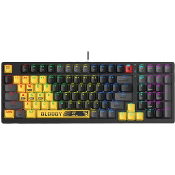 Bloody S98 BLMS Mechanical Gaming Keyboard Sports Lime – 98-Key 80% Compact RGB, Red Switch, US Layout