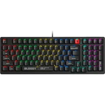 Bloody S98 BLMS Mechanical Gaming Keyboard Bloody Black – 98-Key 80% Compact RGB, Red Switch, US Layout