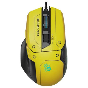 Bloody W70 Max RGB Wired Gaming Mouse – Punk Yellow, 10000 CPI, High-Performance Optical Gaming Mouse