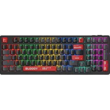 Bloody S98 BLMS Mechanical Gaming Keyboard Bloody Red – 98-Key 80% Compact RGB, Red Switch, US Layout