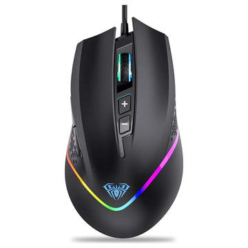 AULA F805 Wired RGB Gaming Mouse – 6400 DPI, 7 Programmable Buttons, Ergonomic Design