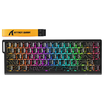 Attack Shark X68Max HE Rapid Trigger Gaming Keyboard – Hall Effect Magnetic Switches, 8K Polling, 0.005mm Accuracy, Full Aluminum CNC, TKL RGB – Black Contour