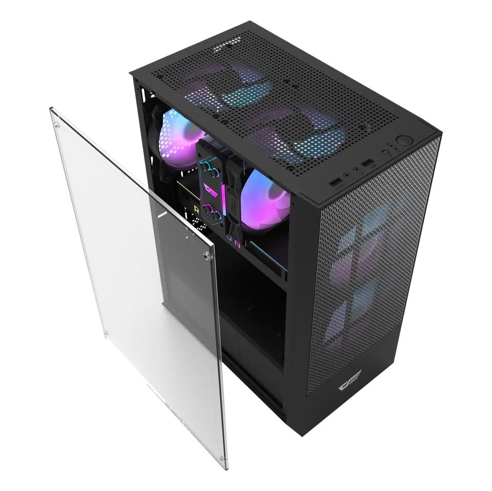 DarkFlash A290 ARGB Mid-Tower ATX Gaming Case – Black, ARGB Fans, High Airflow Design