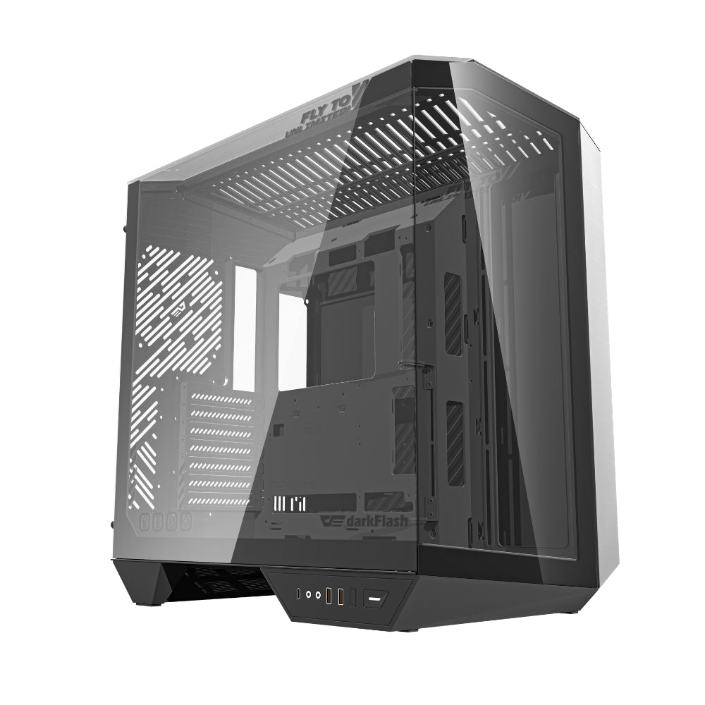 Darkflash DY470 Black Gaming Case Price in Pakistan | Premium ATX Mid-Tower Tempered Glass PC Case | Daddu Charger Gaming Store