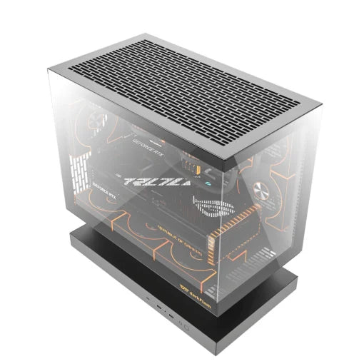 DarkFlash FLOATRON F1 Micro-ATX Gaming Case – 6 Pre-Installed ARGB Fans, High-Airflow Mid-Tower