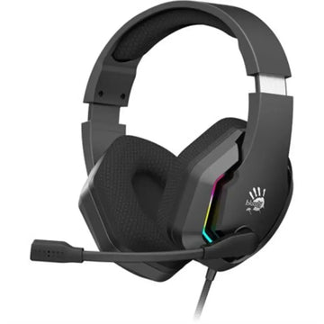 Bloody G260P Neon RGB Gaming Headset – 3.5mm 4-Pin + USB Lighting, Black, PC Adapter