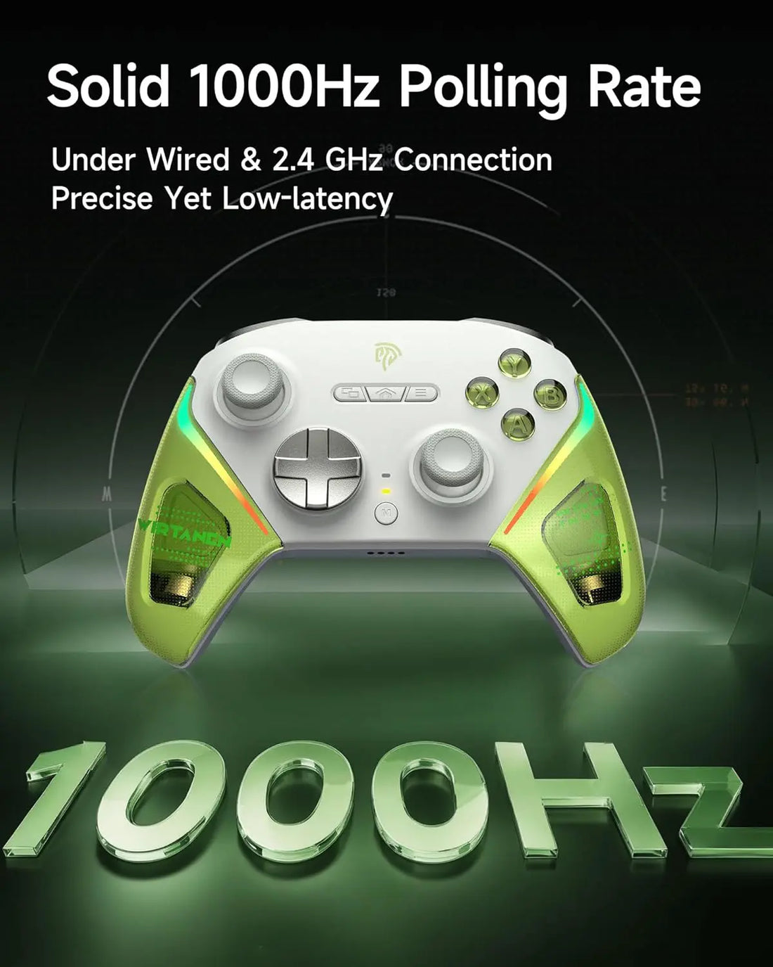 EasySMX D10 Green Wireless Gaming Controller for PC, Switch, Android & iOS | TMR Anti-Drift Joysticks, Dual Triggers & Smart Charging Dock
