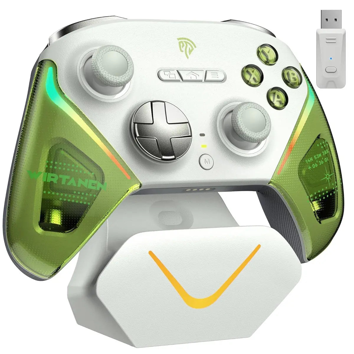 EasySMX D10 Green Wireless Gaming Controller for PC, Switch, Android & iOS | TMR Anti-Drift Joysticks, Dual Triggers & Smart Charging Dock