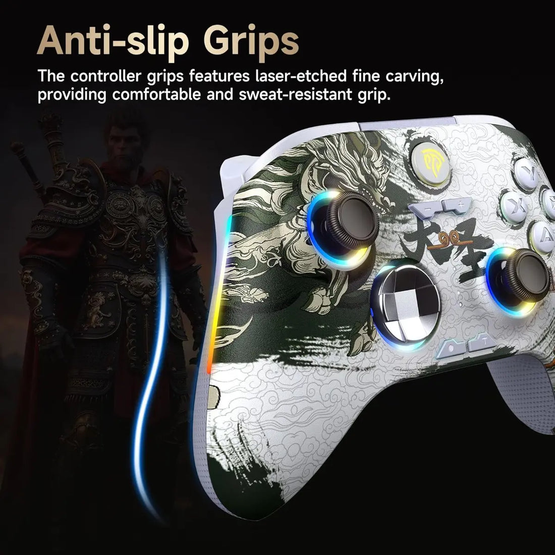 EasySMX X15 Wukong Edition – RGB Tri-Mode Wireless Controller with Hall Effect Sensors