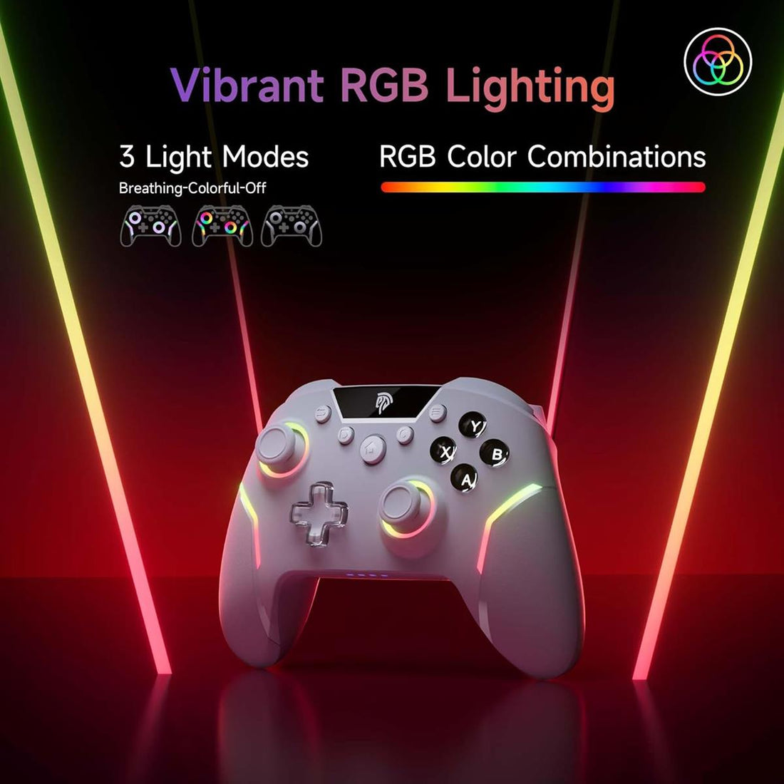 EasySMX X20 Wireless Gaming Controller with RGB Backlit, 2-Stage Hall Effect Stick, 1000Hz Polling Rate, 6-Axis Gyro