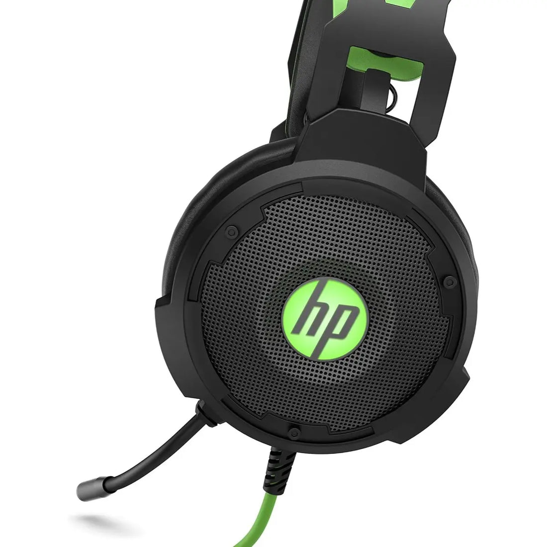 HP Pavilion 600 USB Gaming Headset – 7.1 Surround Sound, Removable Mic, Green LED Lighting, Black/Green