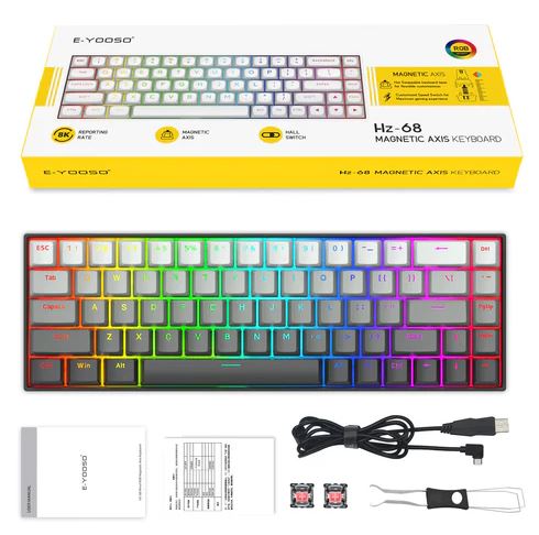 E-YOOSO HZ68 8000hz Magnetic Switch Gaming Keyboard -Grey Fade – 68-Ke