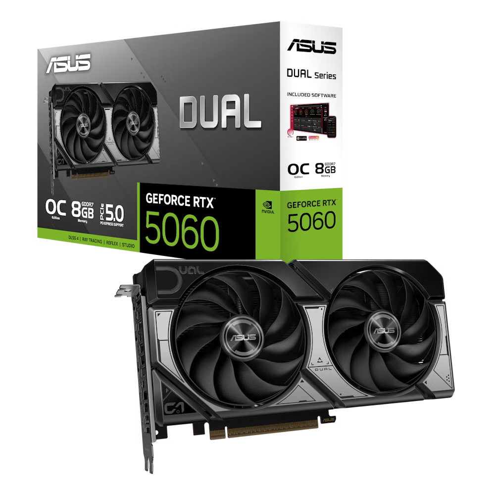 ASUS Dual GeForce RTX 5060 8GB GDDR6 Graphics Card | DLSS 3.5 | Ray Tracing | Dual Axial-Tech Fans | PCIe 5.0 | Best Mid-Range GPU for Gaming & Creation