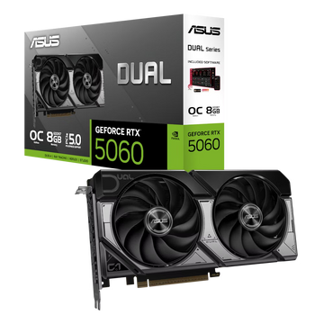 ASUS Dual GeForce RTX 5060 8GB GDDR6 Graphics Card | DLSS 3.5 | Ray Tracing | Dual Axial-Tech Fans | PCIe 5.0 | Best Mid-Range GPU for Gaming & Creation