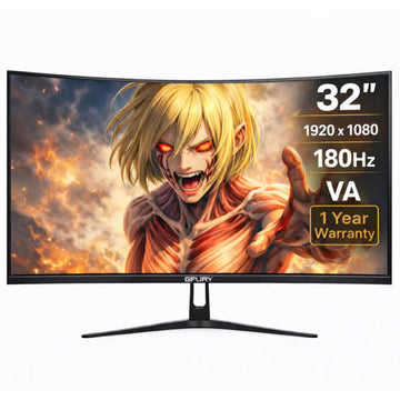 GFURY Titan Pro 32″ Curved Gaming Monitor – Full HD 180Hz VA Borderless Display