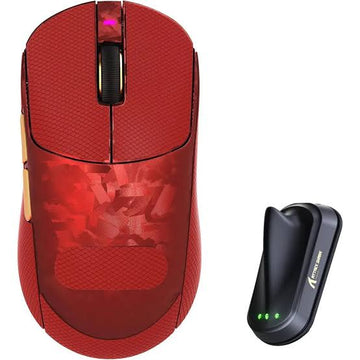 Attack Shark RS3 Ultra Carbon Fiber Wireless Gaming Mouse – PAW3955 MAX, 52,000 DPI, Dual 8K Polling, Nordic 54L15 MCU, 100M Optical Switches – Red