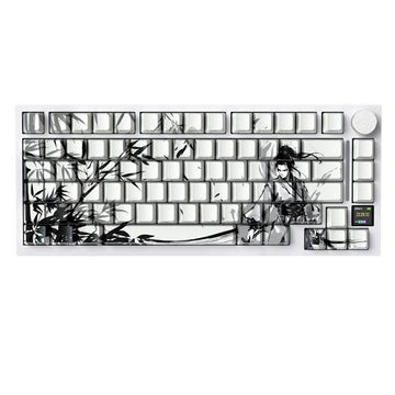 Attack Shark X820Ultra Wireless Mechanical Keyboard – TFT Smart Display, Knob, 75% Hot-Swappable, BT/2.4G/Wired, RGB, PBT Keycaps – Ink Bamboo