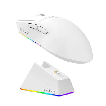 AJAZZ AJ139 V2 MC Wireless Gaming Mouse White – PAW3311 Sensor, 12,000 DPI, Magnetic Charging Dock
