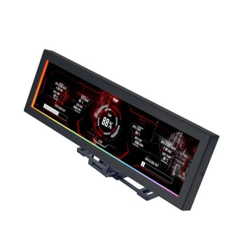 Lian Li 8.8" Universal PC Screen US88 v1 Black – ARGB Frame, Temperature Display, LCD Mini Monitor, Adjustable Mounting