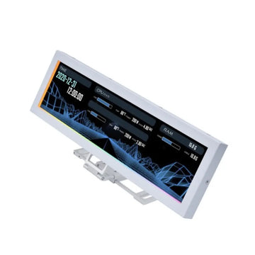 Lian Li 8.8" Universal PC Screen US88 v1 White – ARGB Frame, Temperature Display, LCD Mini Monitor, Adjustable Mounting